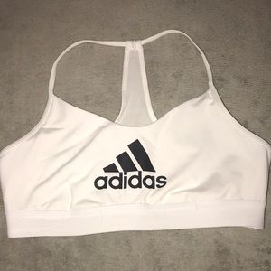 White Adidas Sports Bra with Sheer Back